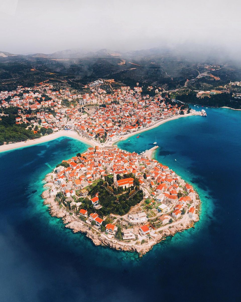 earthescope's tweet photo. Aerial view over Primosten, Croatia 🇭🇷 | Photo by James Relfyder https://t.co/UGLh8D8WuJ