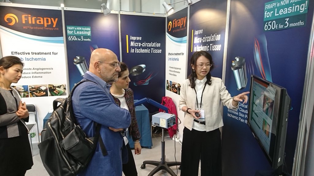 tomsyyu's tweet photo. #FIRAPY is a non-invasive, effective treatment to improve circulation of ischemic tissue.
#DFUs #PAOD #AVfistula
#EWMA2018
booth No. W118 https://t.co/QxmRdYAKiF