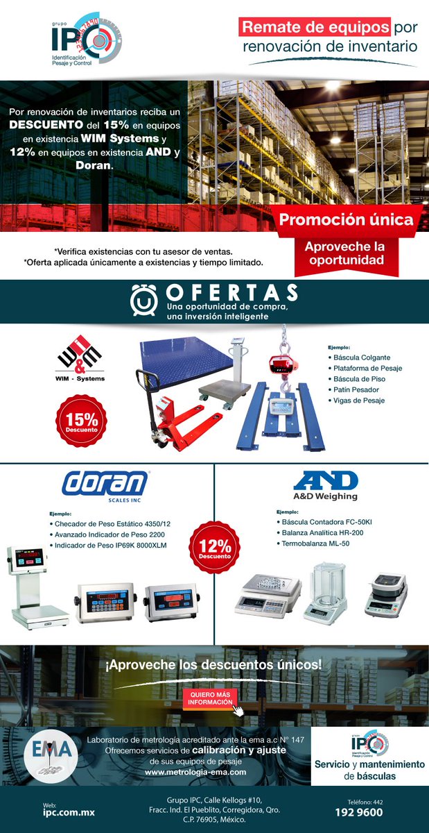 ¡GRAN OPORTUNIDAD! 3 grandes marcas con descuento #basculas #descuentos #sistemasdepesaje #balanzas #ofertas
<a href="/GpoIPC/">Grupo IPC</a>