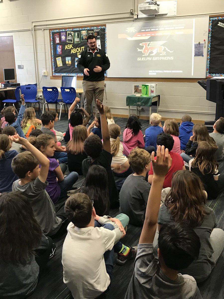 Mrs_McLeod4's tweet photo. We are so very #thankful for Andrew coming to visit us today and share his story of #perseverance and #hardwork. Congrats on making the CFL! You are very lucky to have him @OttawaRedBlacks! #ThankfulThursday @WCDSBwellness @stjoesjaguars https://t.co/b7PXX2gvx4