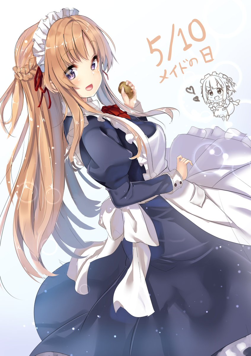 アスナ(SAO) 「メイドの日滑り込みマン!!
キミユメ真里菜(前前前世ver.)です……! 」|霜降のイラスト