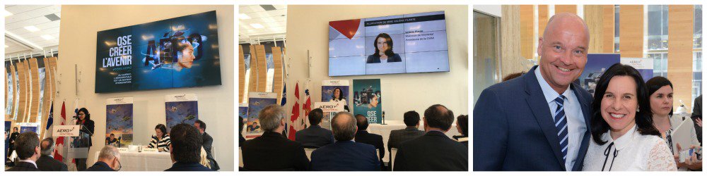 IFALPA's tweet photo. IFALPA Director Christoph Schewe and Montreal Mayor Valerie Plante at the @AeroMontreal AGM - President Suzanne Benoit launched a campaign to attract youth to careers in aerospace https://t.co/f2ttMNyeUw #aerofuture https://t.co/jbXR5zpFMi