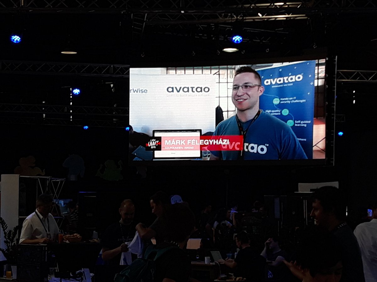 theavatao's tweet photo. >> @theavatao from last year featured at the @CraftConf 2018 with @markfelegyhazi speaking about secure software training for developers.
https://t.co/lH6vMkORgq #CraftConference https://t.co/4HTPBCCgVf