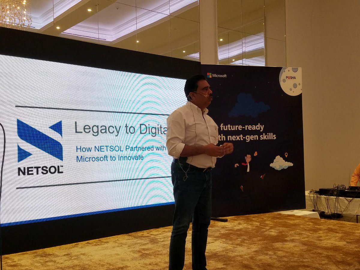 ms_pakistan's tweet photo. Salim Ghauri, CEO, NetSol Technologies, is talking about the success story of NetSol Technologies with Microsoft Pakistan! #TrustTheCloud #MSPashaEvent https://t.co/vKm6RtR3Z5