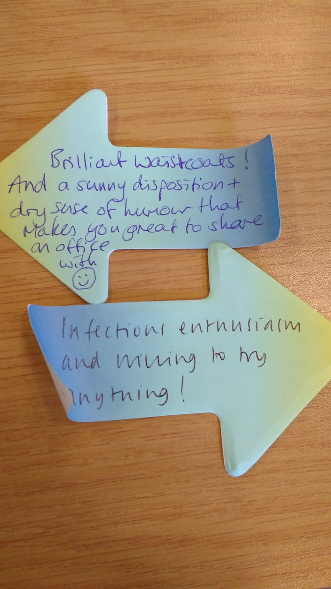 Circa1350BC's tweet photo. We're on our team away day today and the ice-breaker was writing something you admire about the person next to you and I think that's such a wholesome and brilliant idea for a team that already knows each other (we didn't have to awkwardly present them; it's just for the person) https://t.co/pUIulWkH4H