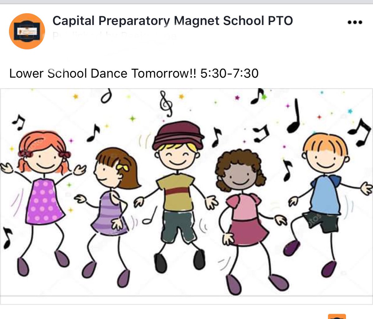 PTO sponsored dance tomorrow