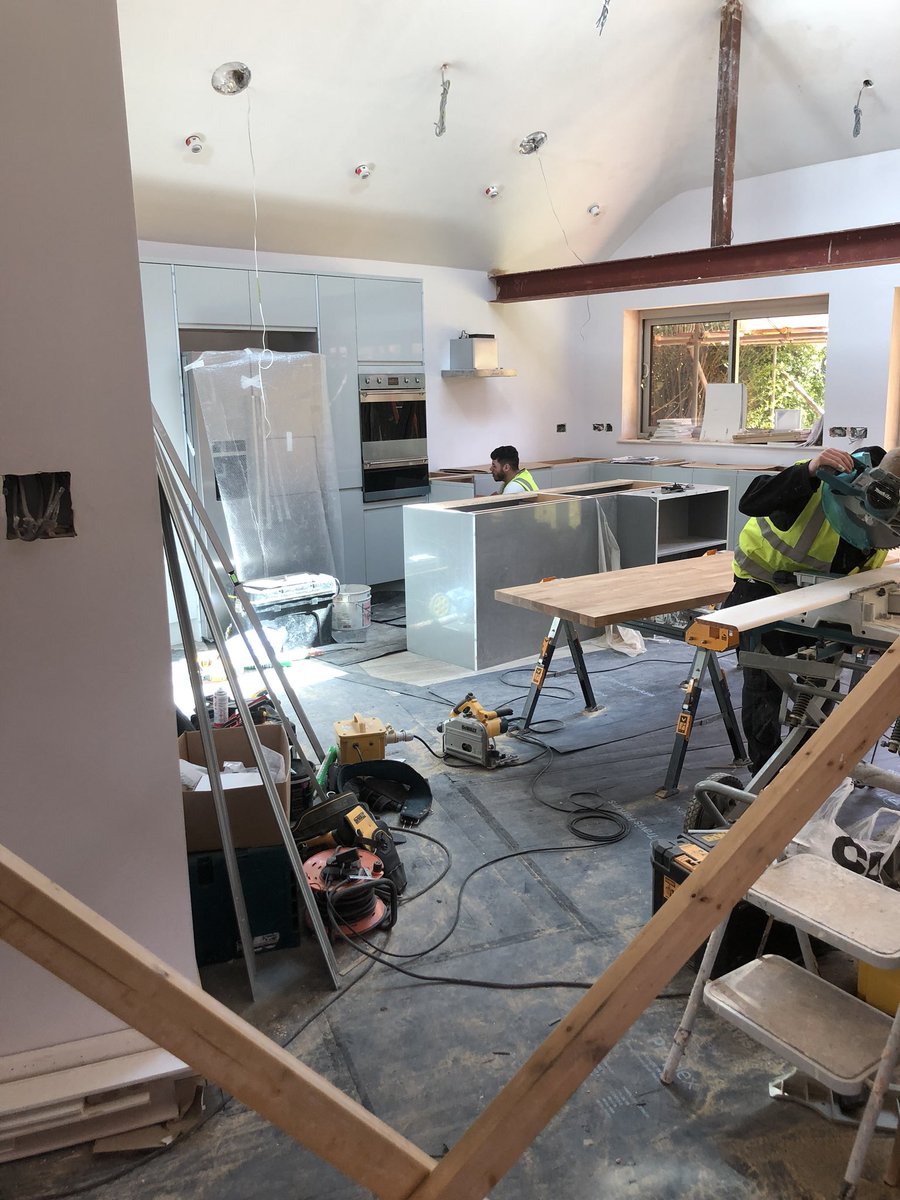 sccbuilders's tweet photo. As you can see all the chippies hard at work last week getting the kitchen in. https://t.co/yshOl0BRzl