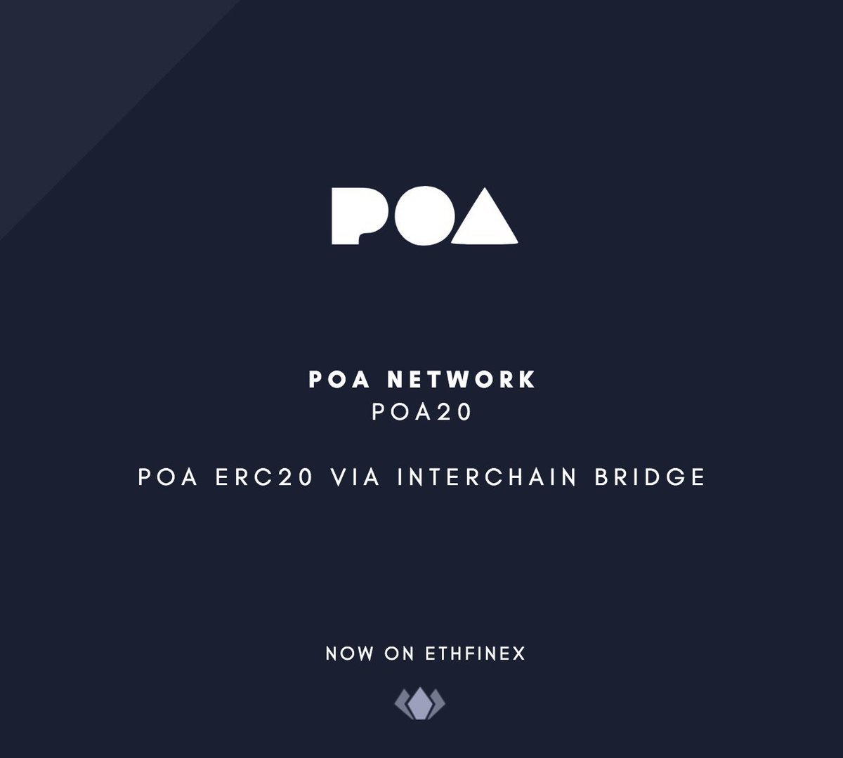 rhinofi's tweet photo. POA Network is an Ethereum side-chain with Proof of Authority. POA is deploying the first production cross chain bridge today allowing their native tokens to be converted to ERC-20!

We love innovation, and POA20 (the ERC-20 version) will begin trading today at 13.30 UTC. https://t.co/14qTlmnWOj