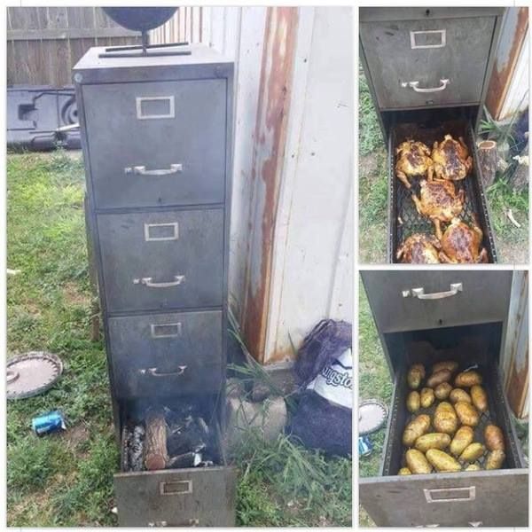 #Office #BBQ Great way to reuse old #Office #Furniture