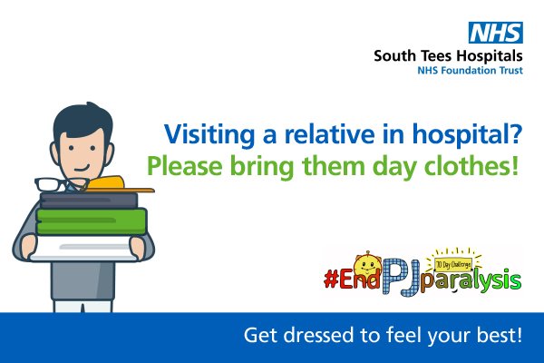 Since the #EndPJparalysis 70 Day Challenge started on wards 11 &amp; 12 - our older adult medical wards - 62 out of 63 patients have had access to their own clothes. Thank you to relatives/visitors for ensuring patients had clean day clothes and well-fitting footwear!