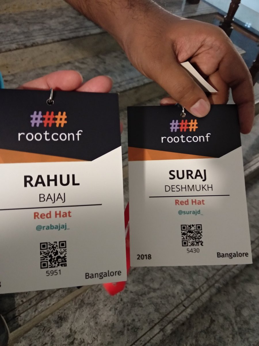 rabajaj_'s tweet photo. Day one ends successfully! #Security #rootconf2018 #seniorjunior #redhatfolks #RedHat https://t.co/OQw1gYDb9b
