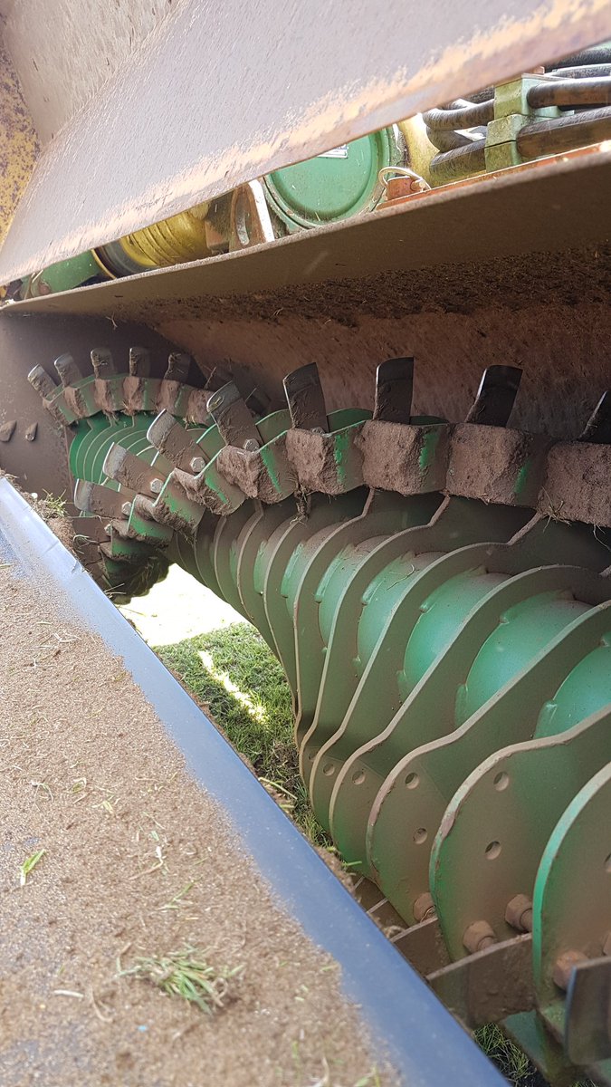 Final pass with the koro scarifier today, before 60 tons of sand, vertidrain and overseeding tomorrow. <a href="/Benjaytaylor/">Ben Taylor</a>