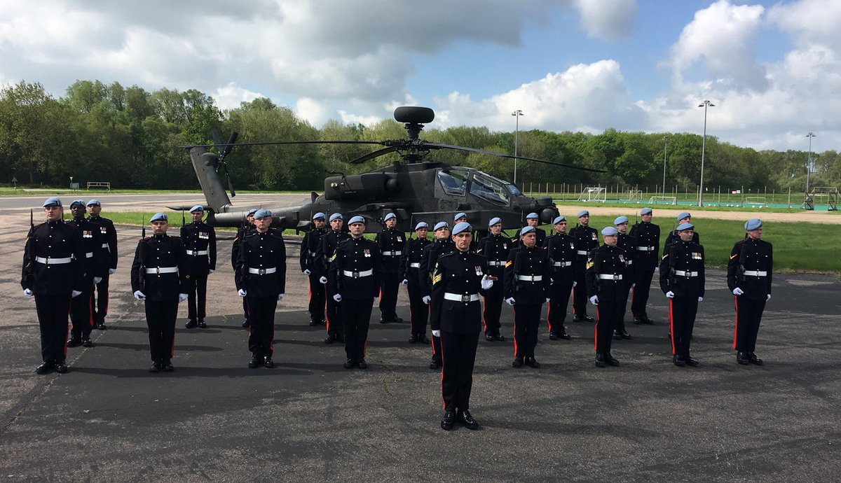 BritishArmy's tweet photo. Fresh from training for combat operations on Ex Warfighter in USA and Ex Joint Warrior in Scotland, 3 Regiment Army Air Corps switch focus to their preparations for #RoyalWedding

Prince Harry flew the Apache attack helicopter on operations in Afghanistan with the unit in 2012/13 https://t.co/Vcyw3CzPGD