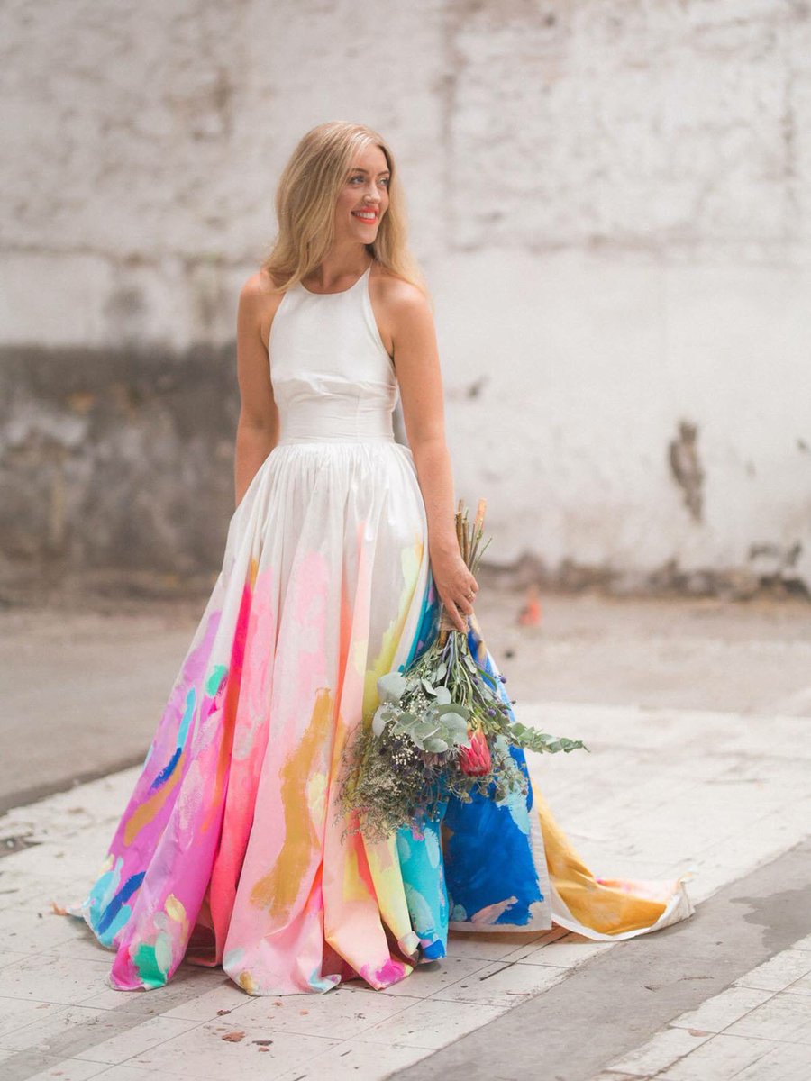 thewedcommunity's tweet photo. Lunchtime #Wedding Treat - This hand-painted #weddingdress has to be one of my all time favourite wedding dresses. What do you think? 

Picture by Alex Kwong Photography
Dress by Tiff Manuell https://t.co/eMmVQlo8X1