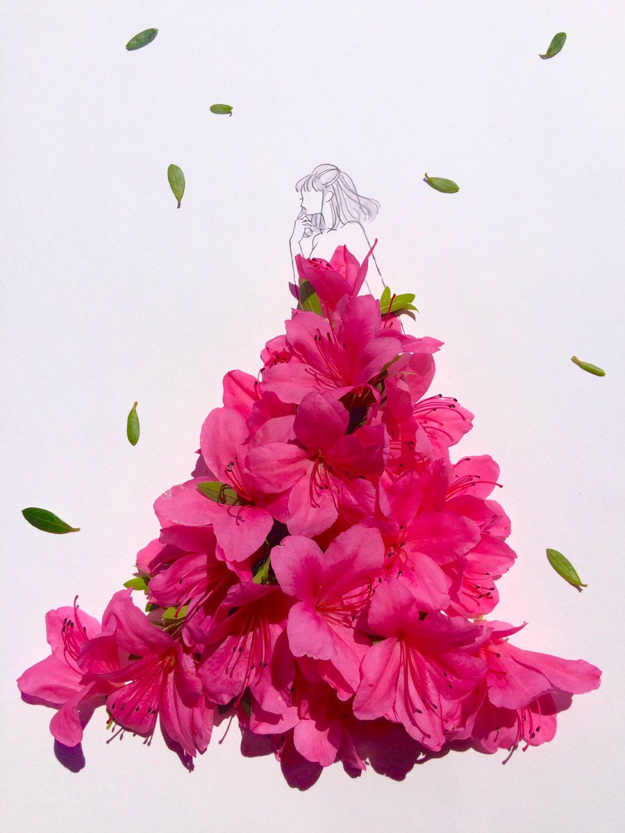 はな言葉 ウェディングドレス على تويتر 散ったサツキを拾い集めてドレスを描きました 花言葉は 貞淑