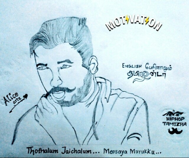 Alice82493024's tweet photo. Hii anna @hiphoptamizha...plz see my sketch naa🙇...I'm not just ur die hard fan nd also the one who inspired by ur motivational speeches...Just powerpack songs in ur new projects naa simply loving it💟 https://t.co/ptLDFbIKtZ
