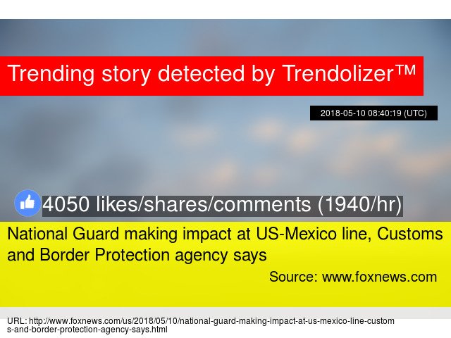 Trendolizer's tweet image. #NationalGuard making impact at US-#Mexico line, #CustomsandBorderProtection agency says #UnitedStates trendolizer.com/2018/05/nation…