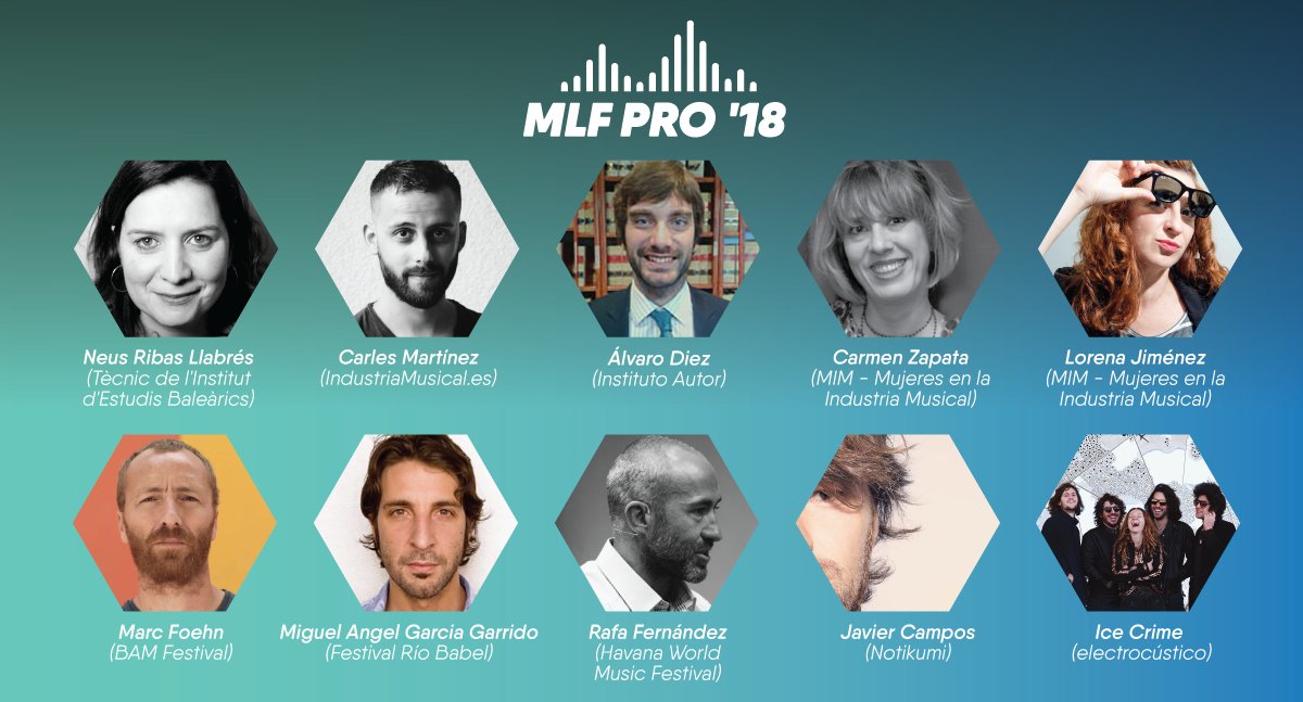 charcomusica's tweet photo. 〰 Esta tarde estaremos participando en las jornadas profesionales del @MallorcaLiveFes con nuestro @FestRioBabel en un panel de lujo👌
¡Ahí nos vemos! 🔜 #MLFpro18 #MallorcaLive18 https://t.co/tUtbindlcC