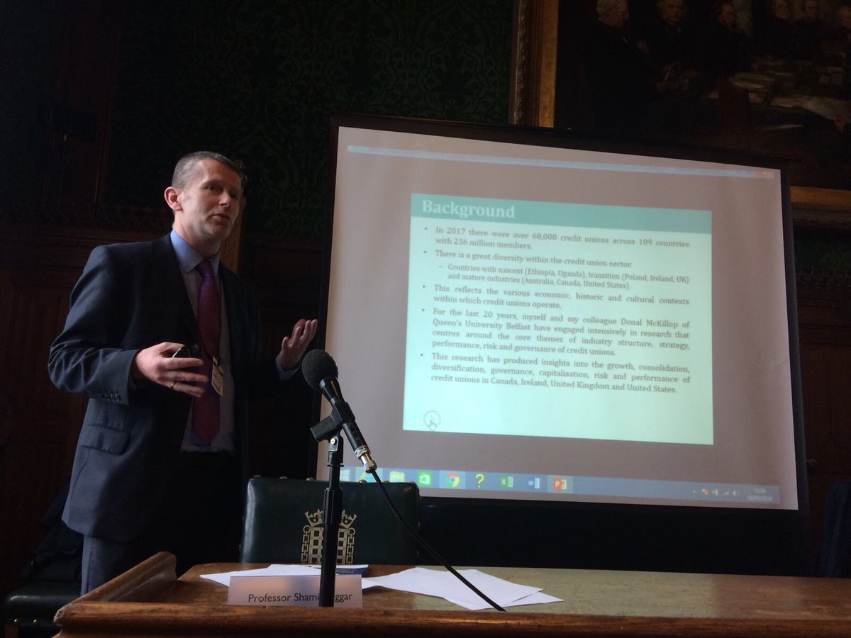 CfSocialScience's tweet photo. Professor John Wilson talking of his research of credit unions in the aftermath of the financial crisis at the #MTCSocSci Accounting & Finance launch. https://t.co/yBEgapGARQ