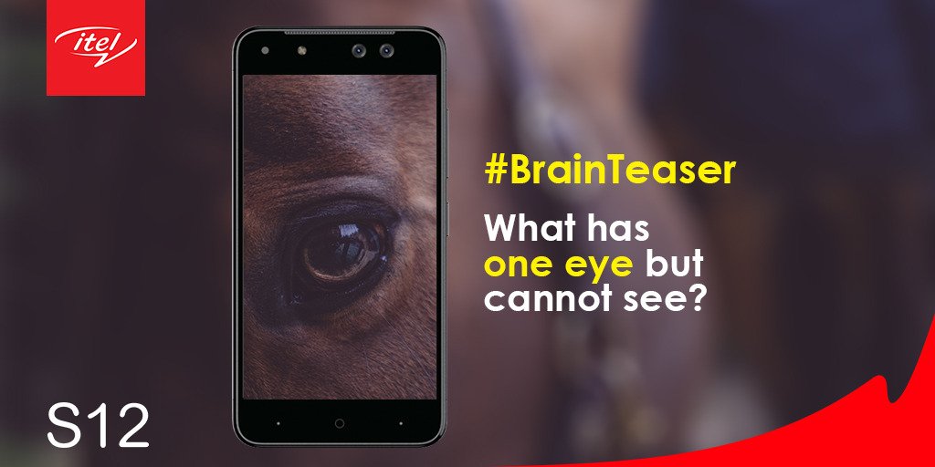 itelNigeria's tweet photo. Yay! It's #BrainTeasers Thursday. Solve the riddle and stand a chance to win our itel mobile Goodie bag.
Here is what you'll do:
* Follow our Twitter Page.
* Tag three friends.
* Comment your answer.
Let the game begin!
#DualSelfieCamera #Riddles https://t.co/UohJ2bdndw