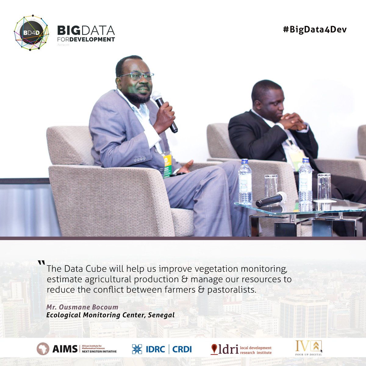 ldriafrica's tweet image. &quot;The Data Cube will help us improve vegetation monitoring, estimate agricultural production &amp;amp; manage our resources to reduce the conflict between farmers &amp;amp; pastoralists.&quot; Mr. Ousmane Bocoum, Ecological Monitoring Center, Senegal #AfDataCube #BigData4Dev