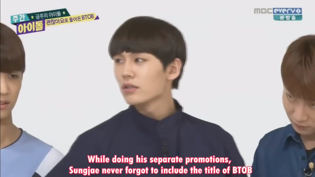 Sungjae would never forget to introduce himself as BTOB's Yook Sungjae((please don't mind Ilhoon's hairstyle))