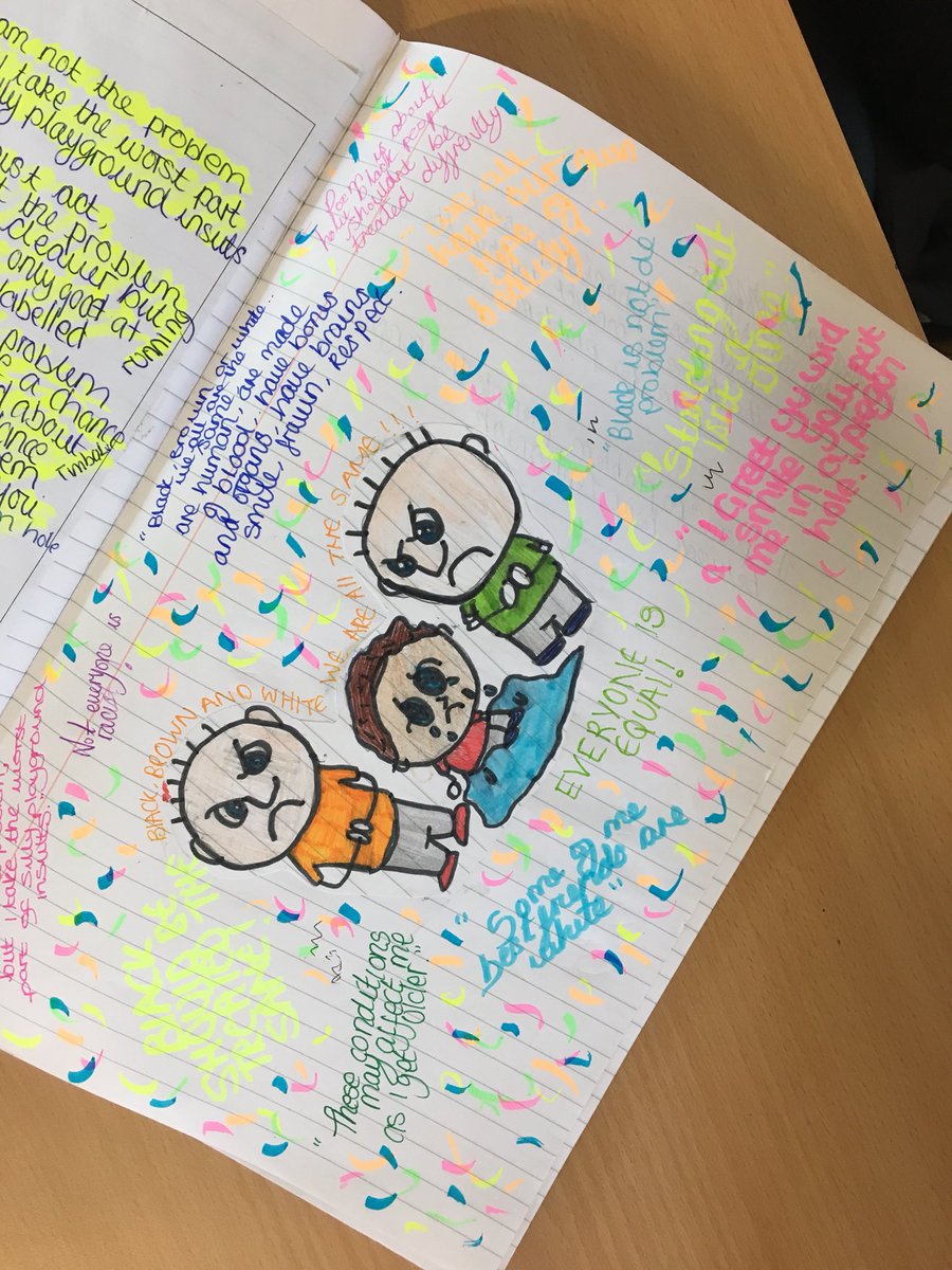 Lovely homework completed by a pupil in 9M3 summarising ‘No Problem’ by Benjamin Zephaniah ✍🏻📚