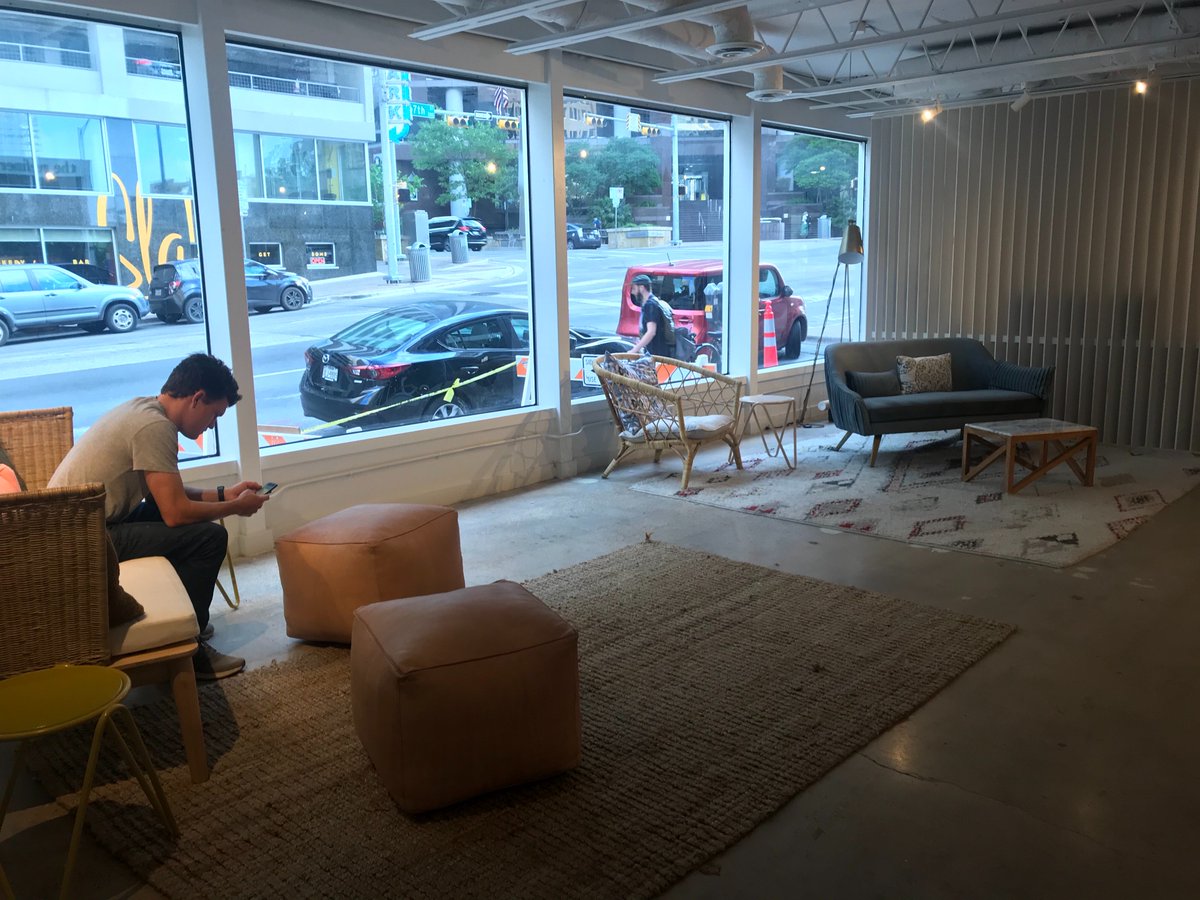 Big thanks to <a href="/therefineryatx/">The Refinery</a> for opening up their space for a day of coworking! A few of my coworkers from <a href="/ReviewPush/">ReviewPush</a> and myself are taking time to work from the space — we are neighbors, after all! Also shout out to <a href="/juicesociety/">juicesociety.sol</a> for getting this together! #do512 #coworking