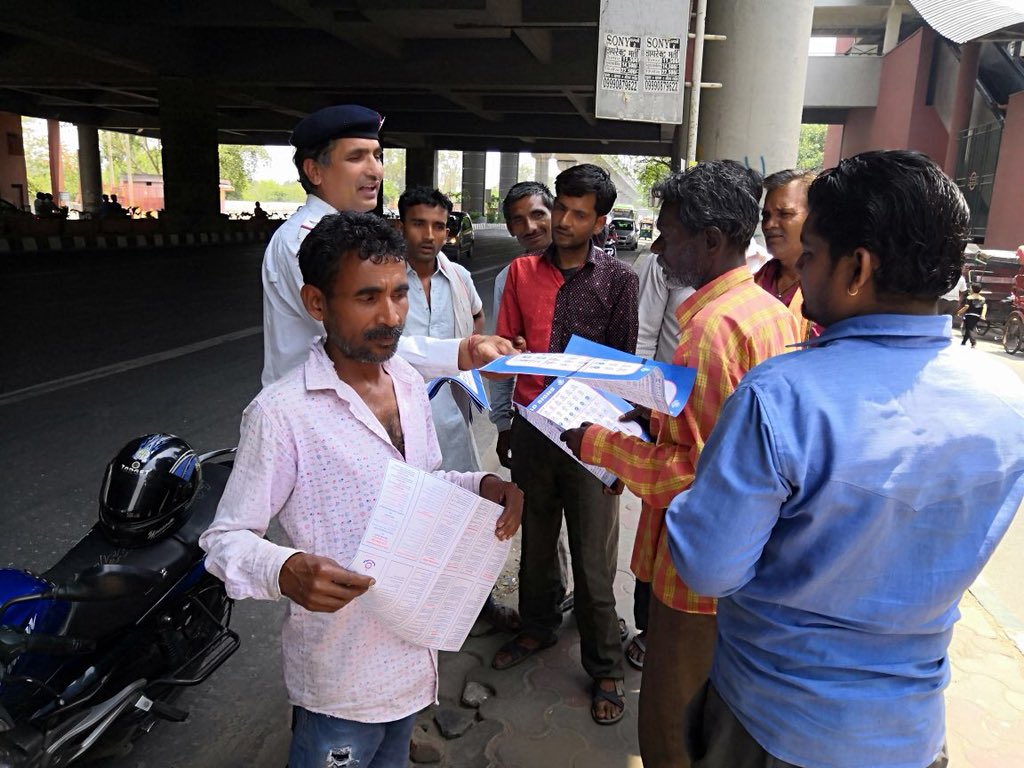 Road Safety awareness literature has been distributed at Nangloi metro station by Road Safety Cell, Traffic, Delhi Police.