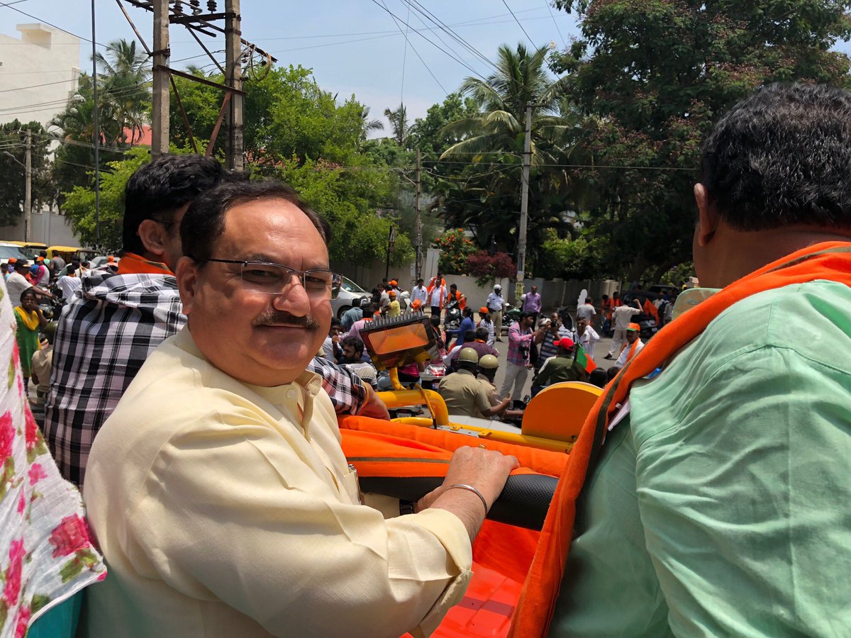 JPNadda's tweet image. Campaigned in Padmanabhanagar assembly constituency in Bangalore, Karnataka &amp;amp; urged people to reject the divisive &amp;amp; corrupt politics of congress &amp;amp; vote for BJP to select development. I am overwhelmed with the huge support for BJP's model of development. #KarnatakaTrustsModi
