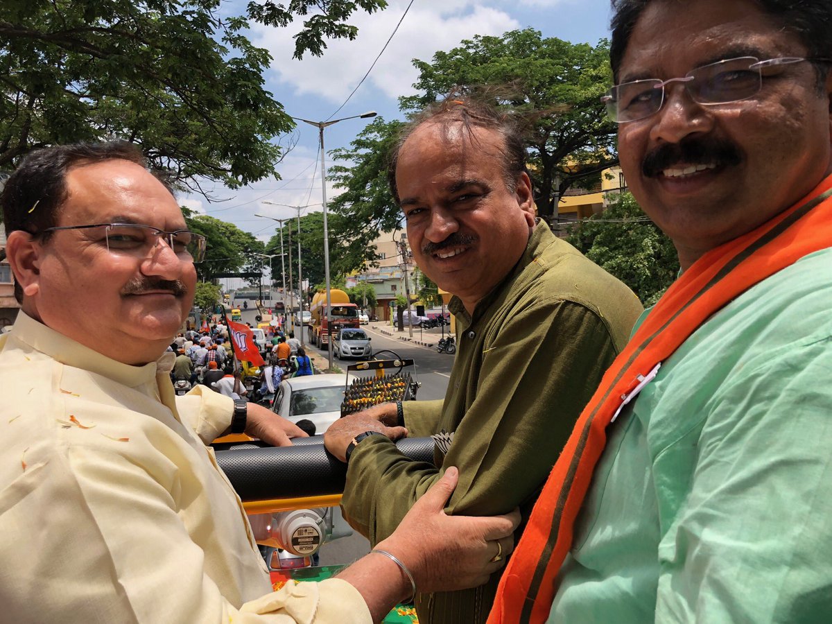 JPNadda's tweet image. Campaigned in Padmanabhanagar assembly constituency in Bangalore, Karnataka &amp;amp; urged people to reject the divisive &amp;amp; corrupt politics of congress &amp;amp; vote for BJP to select development. I am overwhelmed with the huge support for BJP's model of development. #KarnatakaTrustsModi