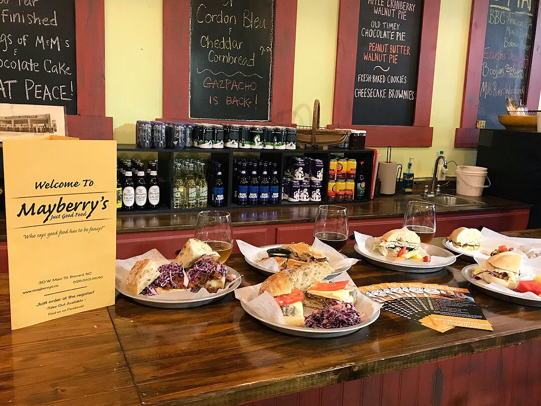 LBRIGMAN_WLOS's tweet photo. What a selection to show off at Mayberry’s in #Brevard this morning! One of the newest spots on the @BrevardFoodTour @WLOS_13 https://t.co/d5aunY2lFb