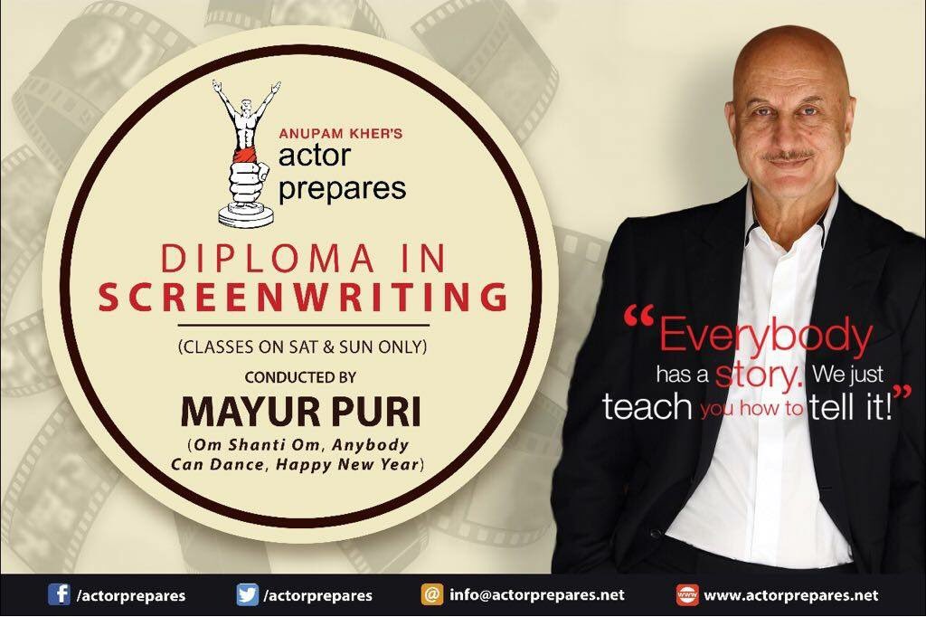 actorprepares's tweet image. A reminder for our ScreenWriting Diploma Programme starting 16th June. Call 08080801761 for more details! 

#ActorPrepares #ScreenWritingWorkshop @mayurpuri