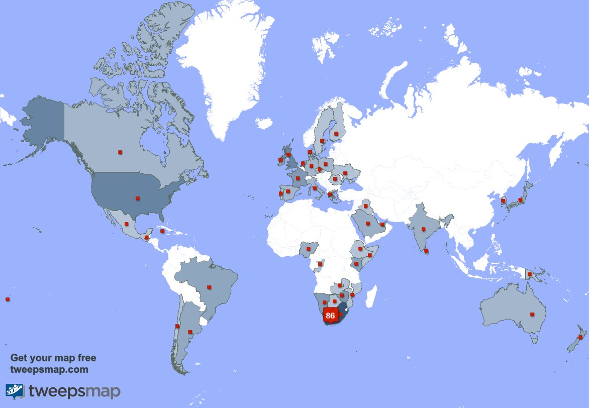 We have 7 new followers from Somalia, and more last week. See tweepsmap.com/!StevalPumas