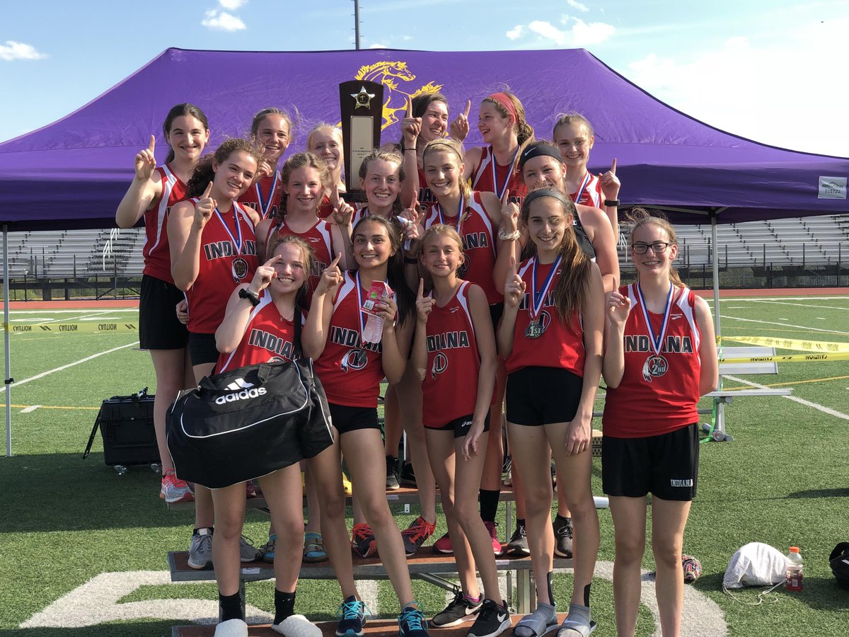 IndianaJrHigh's tweet image. Congratulations to our Jr High Girls Track team for taking 1st place at the Plum Meet!  Way to go GIRLS!