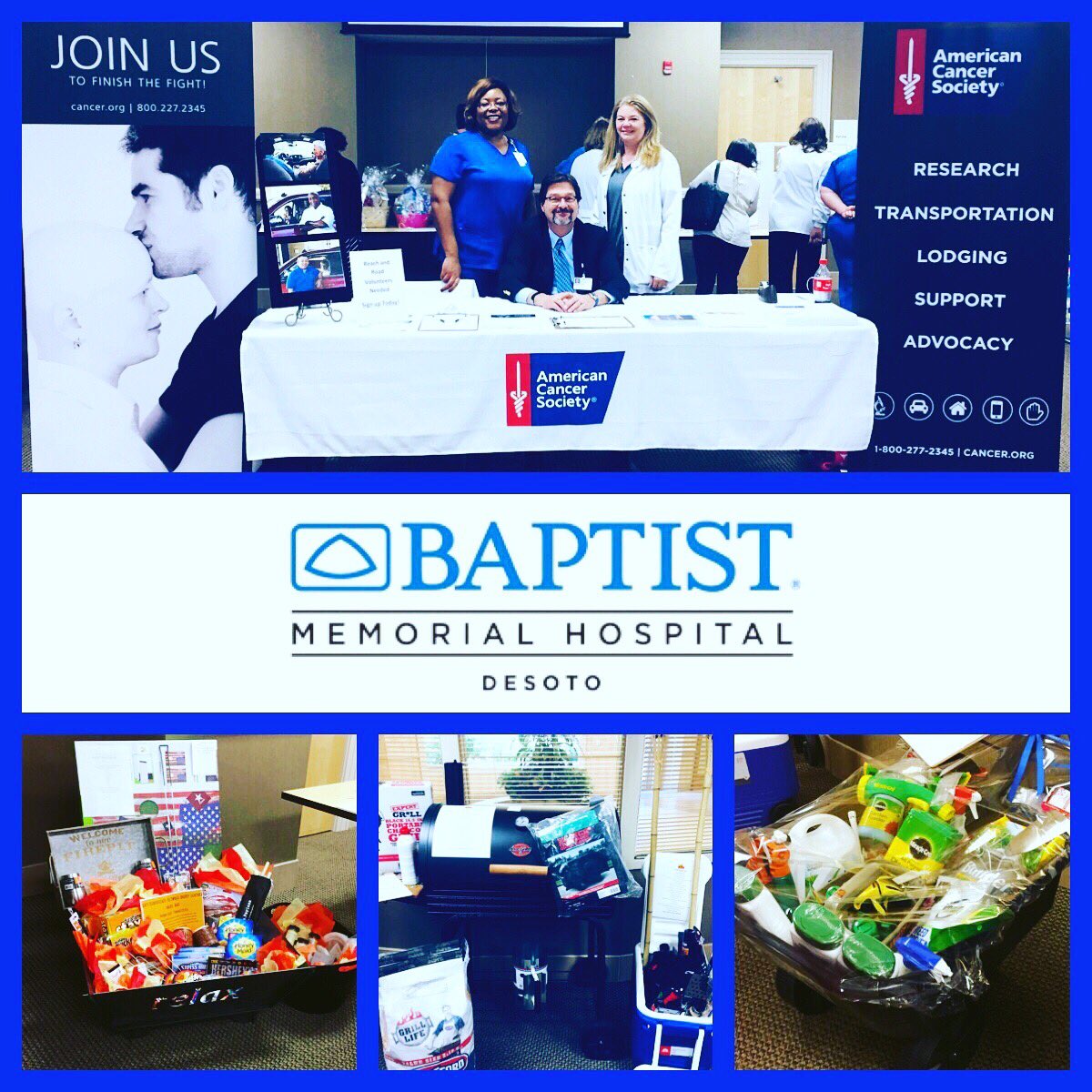 ACSDeSotoCounty's tweet photo. A huge thank you to Baptist Memorial Hospital-DeSoto for their unwavering support &amp; dedication! Their Basket Silent Auction fundraiser raised $5,151.50 for our life-saving mission!  We are beyond grateful. Thank you to everyone that was involved &amp; participated!!! 💙 https://t.co/BUBA3SVuw5