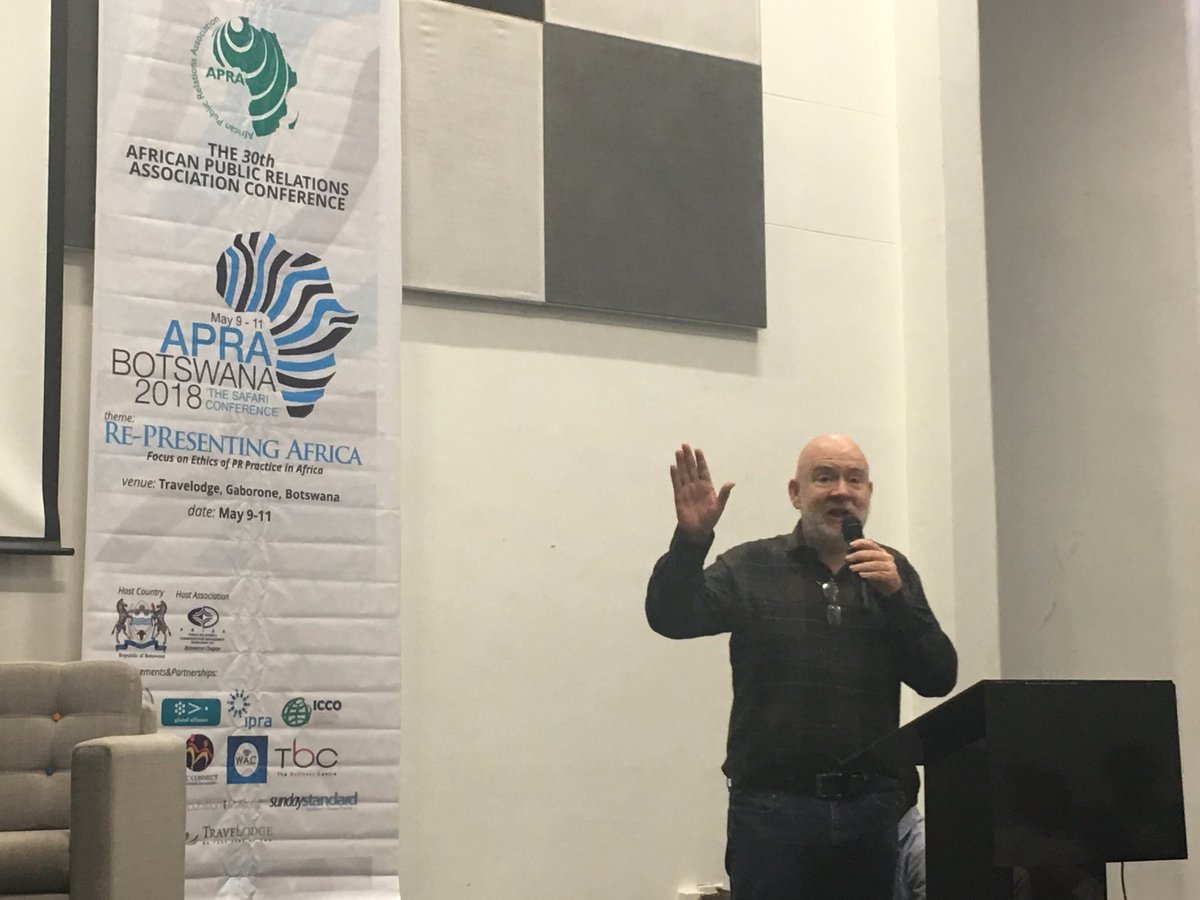 Paul Holmes speaking on Fake News at the on-going APRA Botswana 2018 in Gaborone.