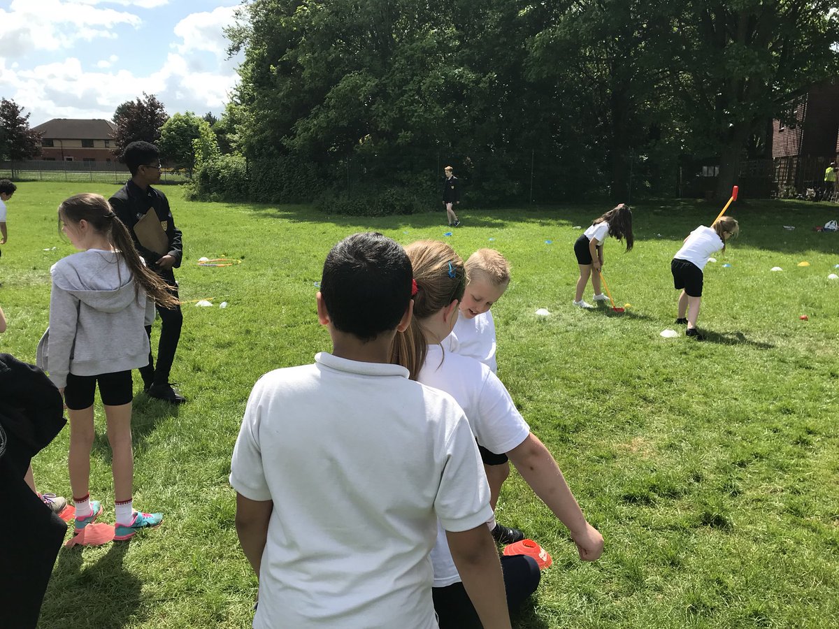 BedfordSSPs's tweet photo. Yr 3/4 Tri Golf festivals in action at Kings Oak Primary. 160 children participating supported by the @BFS_sport Leaders &amp; @mowsbury @SJF_Golf. @GreatDenhamPS @SpringfieldBeds @WilsteadLower @SheerhatchPS @shortstown_ps https://t.co/k90plNP4SK