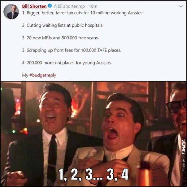 AusLibCon's tweet image. New rule, if you can’t count to 5, you can’t touch the budget #auspol #budgetreply @billshortenmp @AustralianLabor