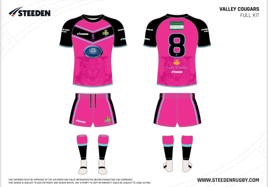 Massive thanks to this years sponsors <a href="/TheTCW/">DigyNews</a> @carecymrultd Downie Drywall , The Quakers Yard Inn , Speedfast Drylining and to <a href="/SteedenSports/">Steeden Sports</a> for designing such a great looking kit. #cougarlove