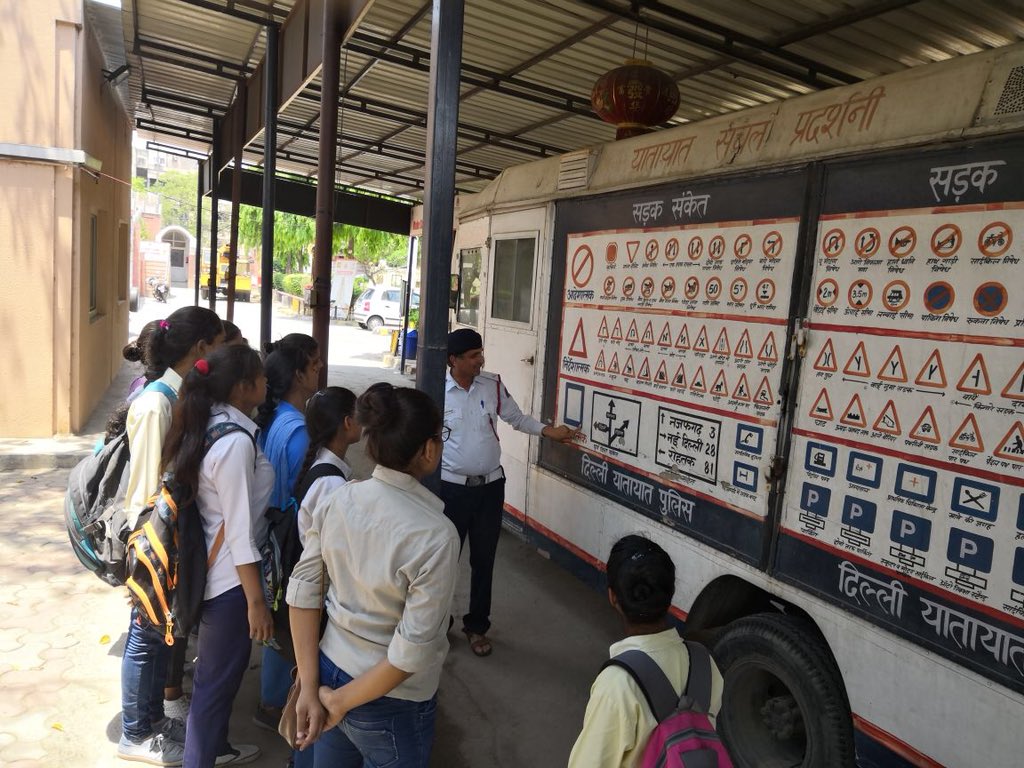 Road Safety Awareness lectures have been given to ITI students at Traffic Training Park, Punjabi Bagh by Road Safety Cell of Delhi Traffic Police.