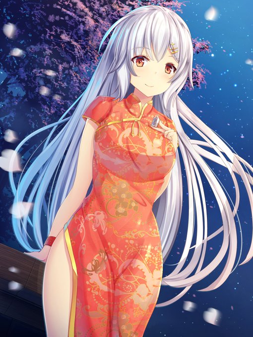 夜桜たまちゃんチャイナ服ver #TamaArt 