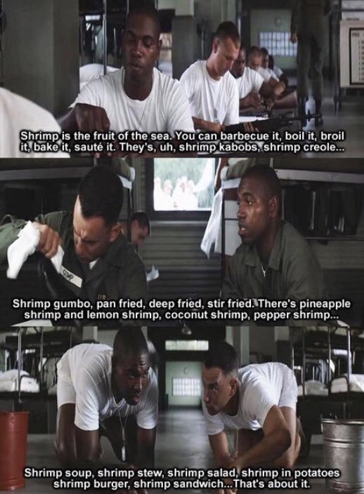 author3417's tweet photo. I’ve always loved #shrimp... #NationalShrimpDay #BubbaGump #ForrestGump #MovieQuotes https://t.co/WPT1CDvj9I