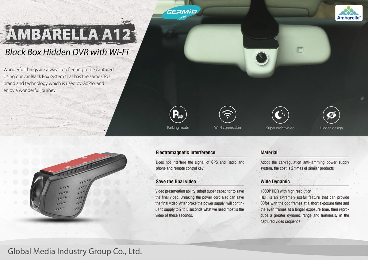 ChrisGermid's tweet photo. # Germid hidden camera with DVR# black box#

1. Ambarella A12 chip
2. Perfect night-vision effect
3. 160° recording angle
4. HDR https://t.co/kaqc7UWrXN