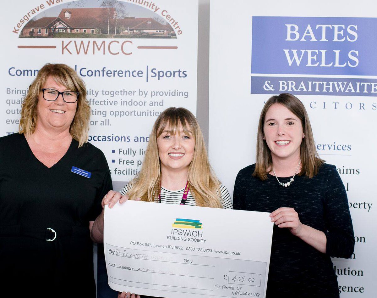 BWBIpswich's tweet photo. Thank you to all attendees of The Centre of Networking at @KWMCCKesComm    for their support over the last few months. Collectively you have raised a fantastic £405.00 for @StElizabethHosp.

We look forward to seeing you all at the next event on Tuesday 12th June 2018 at 9.30am https://t.co/Z86QEI7v44