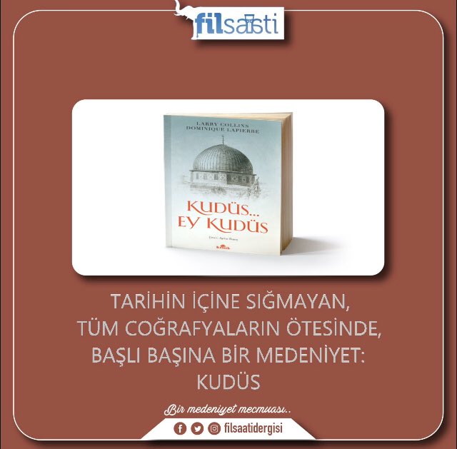 Kudüs’ü daha iyi anlayabilmek için ve Kudüs için daha çok çalışmamız için tavsiye ediyoruz.
#QudsBelongsTolslam #quds @kudus_bulteni <a href="/Kuduse_Dogru/">Kudüs'e Doğru</a> @kutad