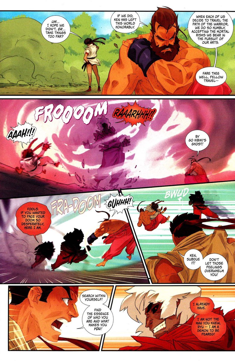 Saikyokugen's tweet photo. I wanna give some huge #SHOUTOUTS to both @HeavyMetalHanzo for making this AWESOME look for Dan Hibiki in the latest #StreetFighter comic, and to @theCHAMBA for this amazing Evil Ryu vs Violent Ken illustration!
#USFII #Saikyo https://t.co/PHxaXpUAoA