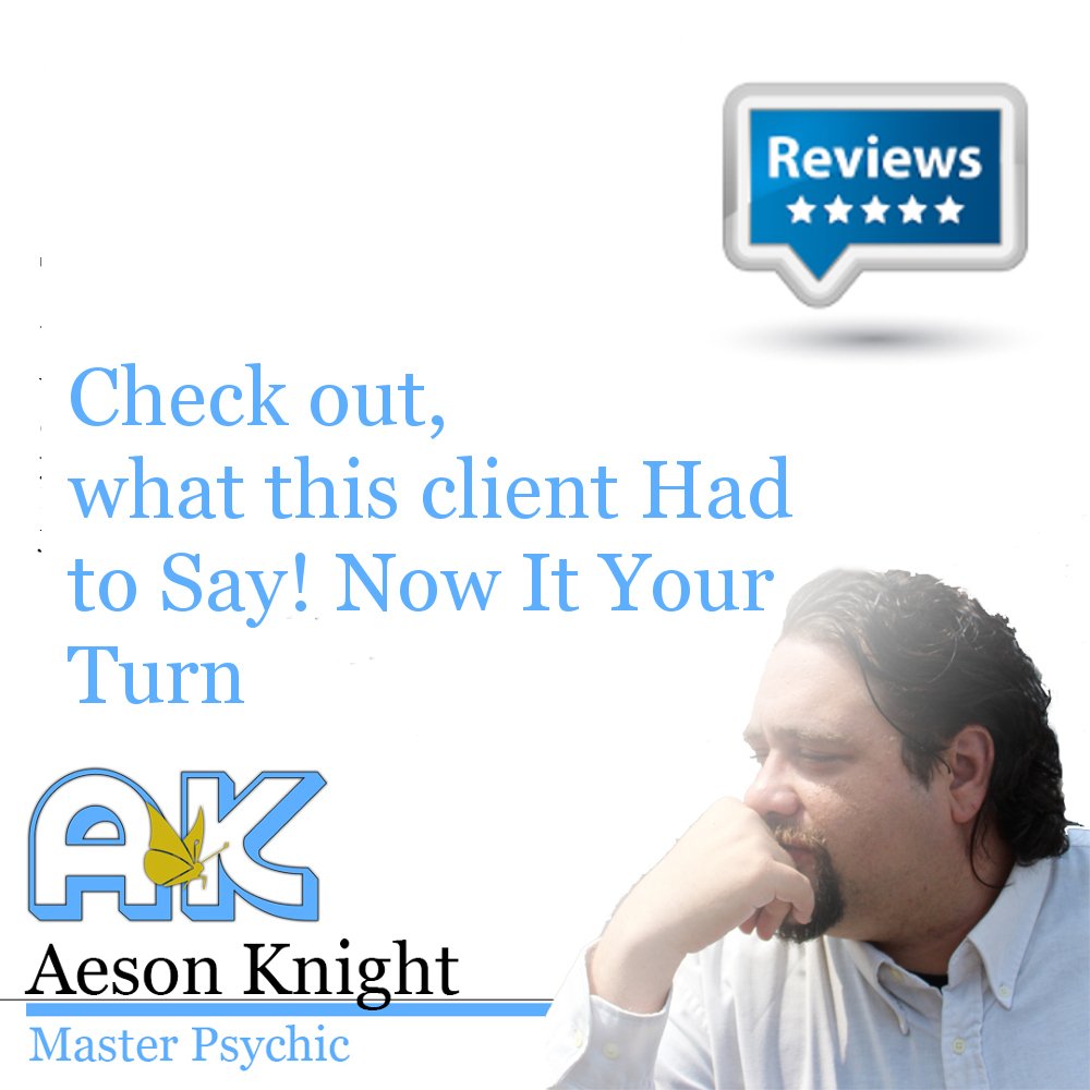AesonK's tweet photo. Client review: "I got the call today just like Aeson said! Very Happy! " https://t.co/CCXph1kcK2
#psychicreviews #aesonknight #psychic #ChatReading #Psychicphonereading #keen.com #psychic.com https://t.co/kkwQkXSKFm
