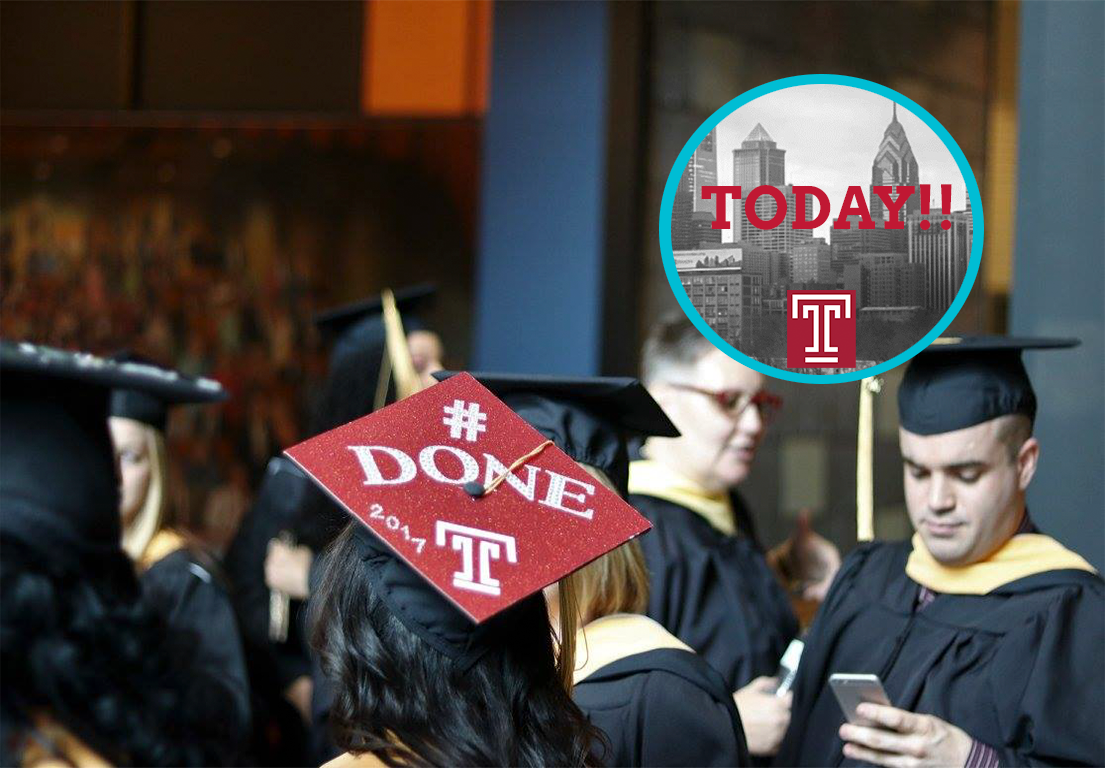 TempleSSW's tweet photo. Today is the day Owls! You should be proud of all the hard work you have done- we know we are! ππβͺ
#TUGrad18 #Temple18 https://t.co/KXFHJsXhGI