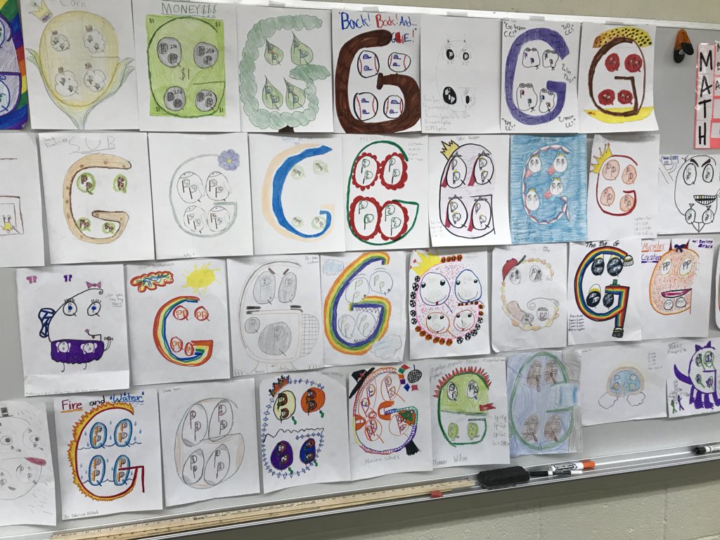 erinbryan211's tweet photo. Who knew math could be so creative? Check out our themed Big G posters for capacity! #mathcreativity @KenstonKIS @KenstonSchools https://t.co/WLXlgxtUQh